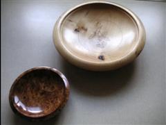 2 pieces by Norman Smithers.He won turning of the month with the large bowl